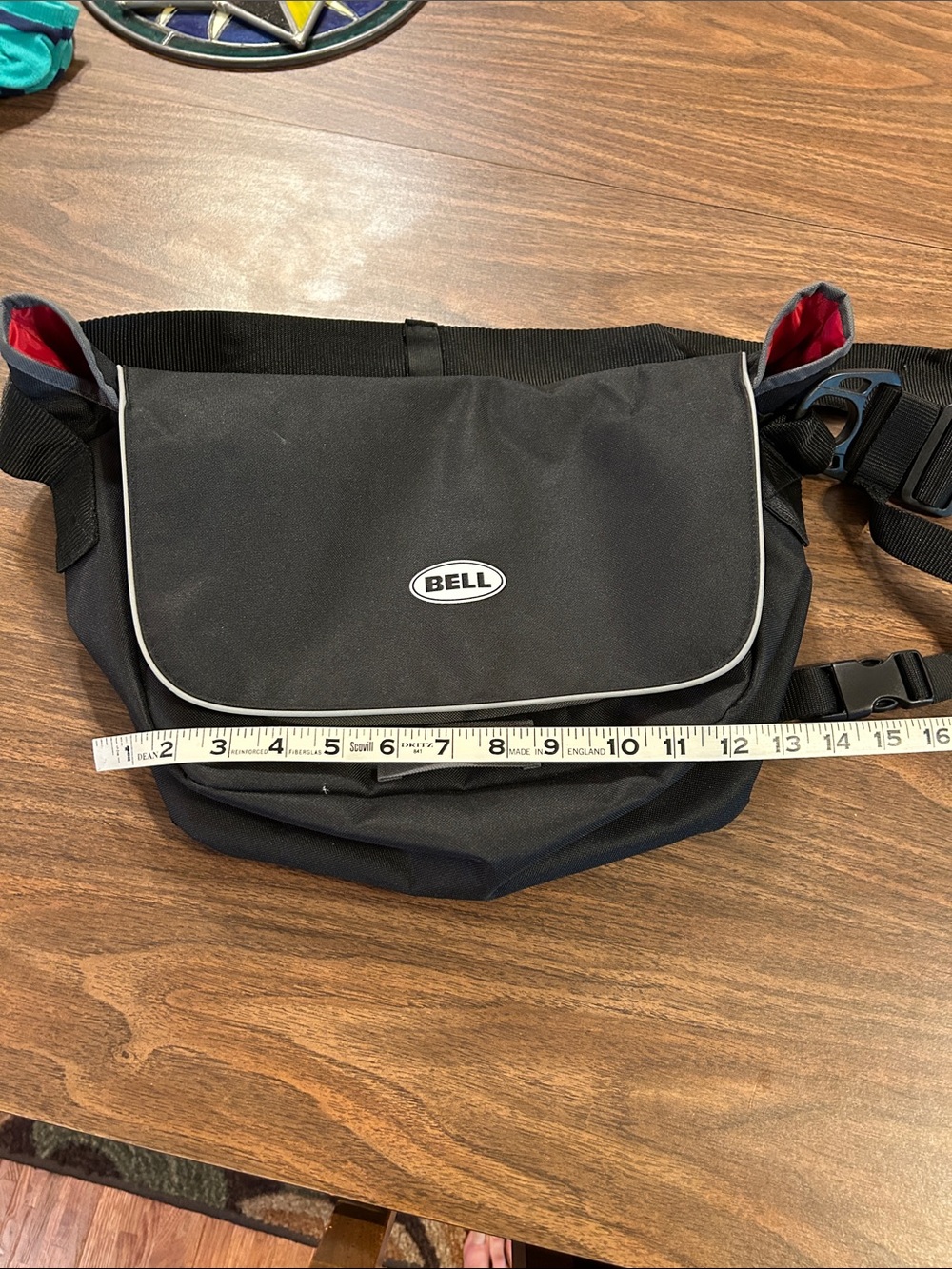Black Belt Bag with Red Accents